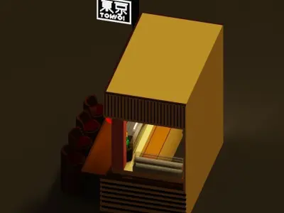 Japanese Tokyo Sushi Bar bento nigiri street food takeaway Low-poly 3D model