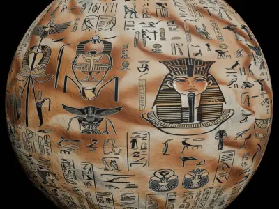 Ancient Egypt Hieroglyphs  - VOL 2 - 12 Seamless PBR Texture