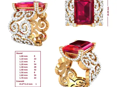 Diamond Ring for Women 3D print model 26