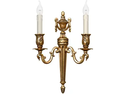Gold Antique sconce Light in classic style Wall lamp candlestick 3D model