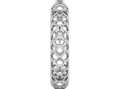 Beautiful pattern ring with gem 3D print model