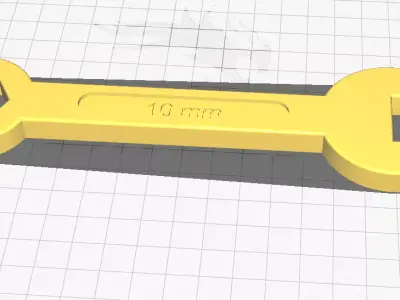 10mm Combination Wrench Fixed Ring Tool 3D print model