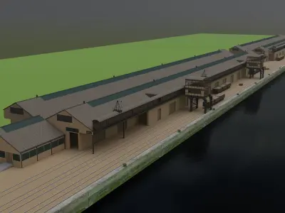 Southampton Docks -  White Star Lines Berth 44 and 43 3D model