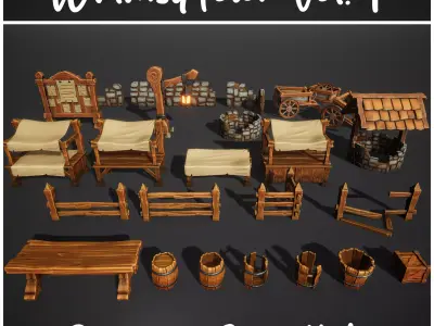 Whimsy Town Vol  1  Scenery Essentials   Low-poly 3D model
