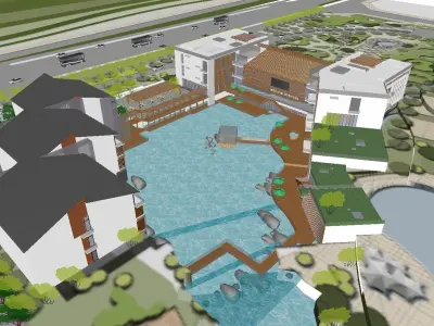 vacation spot-Resort-Fashion Leisure Hotel-0107 3D model