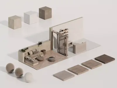 Bedroom Interior scene 3D model