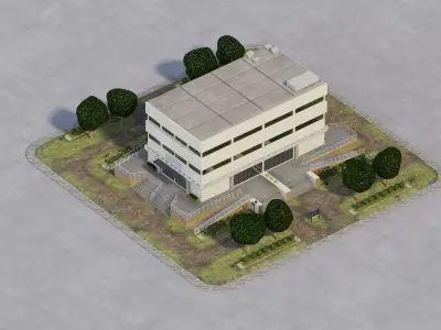 Education Campus Building Low-poly 3D model