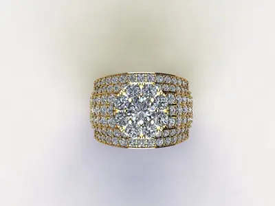 Model Man Ring gold light in Asia design R32 3D model