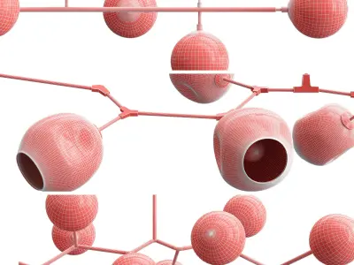 Collection branching chandeliers 3D model