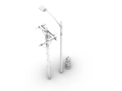 STREET PACK  Low-poly 3D model