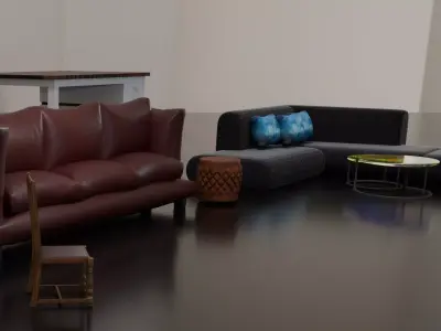 The comfortable furniture in living room 3D model 3D model