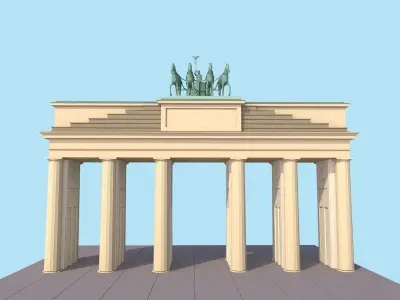 Cartoon Lowpoly Berlin Brandenburg Gate Landmark Low-poly 3D model