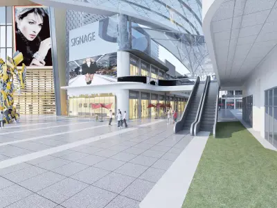 business center Low-poly 3D model