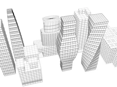 Skyscraper Collection Game-Ready Low-poly 3D model