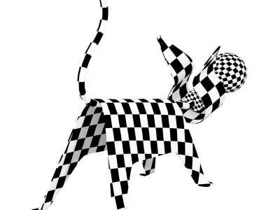 Penelope Modern Industrial Iron Feline Kids Lamp by Jonathan Y 3D model