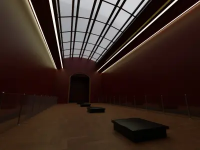the empty gallery Low-poly 3D model