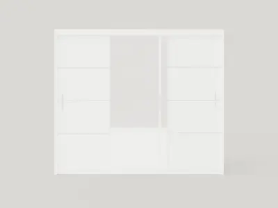 Sliding Door Wardrobe VISTA 250 White Low-poly 3D model