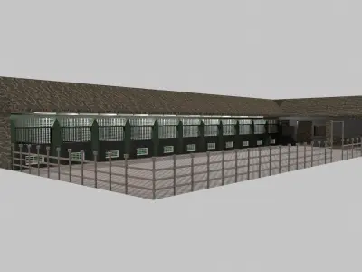 Horse Stable Low-poly 3D model