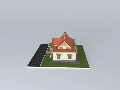 WorkShop house with roof 3D model