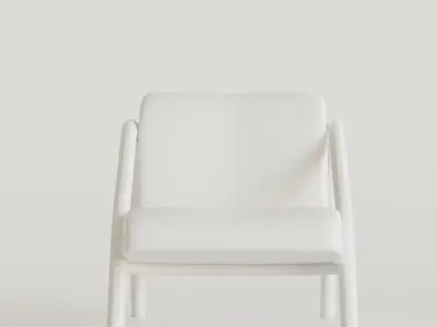 Yellow Chair with wooden structure Free low-poly 3D model