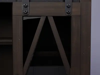 Wardrobe barn door cabinet 3D model