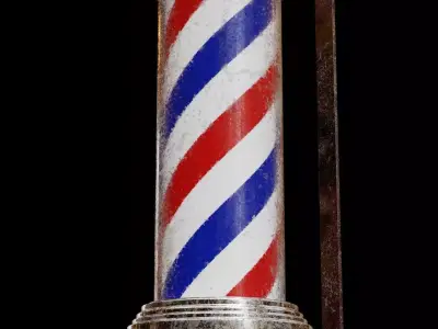 Barber Pole - High Quality 3D model 3D model