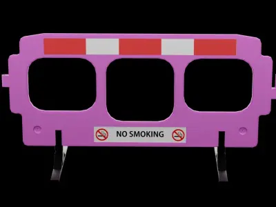 Pink Street Barrier  Low-poly 3D model