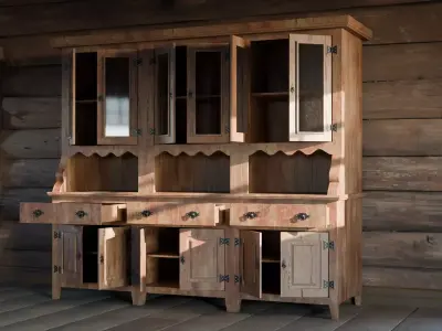 Rustic Cabinet Pack - Wooden Storage Furniture