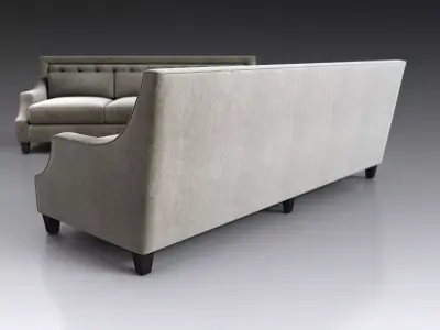 Cambridge sofa with tufted back and arms 3D model