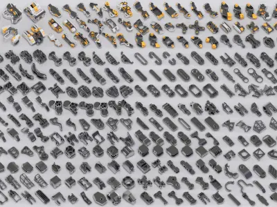 Sci-Fi Hard Surface Kitbash 350 DETAILS 3D model