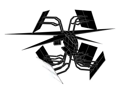 Cartoon Sci Fi Ship v2 002 Low-poly 3D model