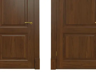 Classic wooden door  01 3D model
