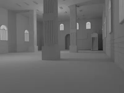 Mosque Interior No Material 3D model