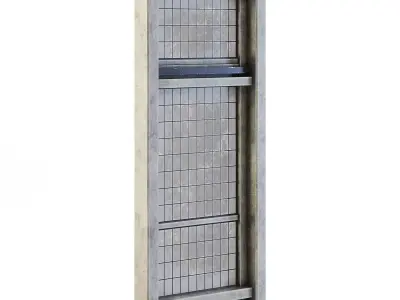 Factory Side Wall with Windows 3D model