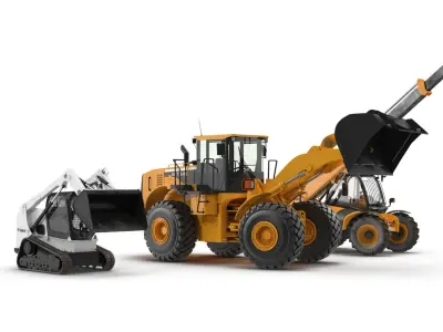  Construction Vehicles Rigged Collection 3D Models 