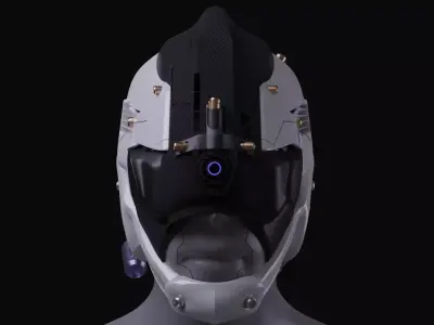 Cyborg Helmet 3D model 3D model