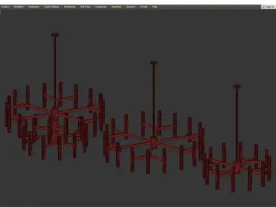 DRAVEN CHANDELIER Low-poly 3D model