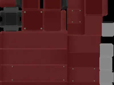 Street Light 8 Bollard 200mm Dark Red Version 2 Low-poly 3D model