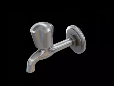 Compression TAP chromed Low-poly 3D model