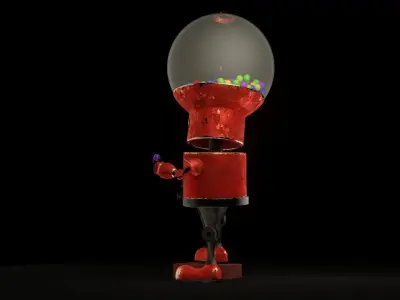 Robot gum Low-poly 3D model