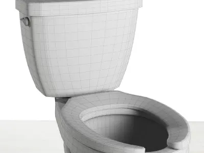 toilet elongated seat 3D model