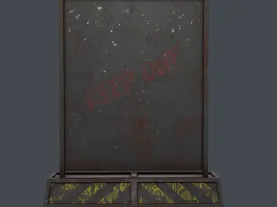 Concrete RoadBlock Barrier Barricade 3D model