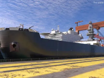  Offshore Construction Vessel in Shipyard Dock 