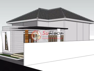 House 8x9m code 554 - Sketchup 3D model 3D model 3D model