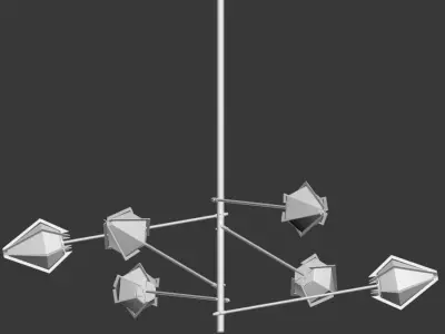 Harlow Spoke Chandelier 3D model