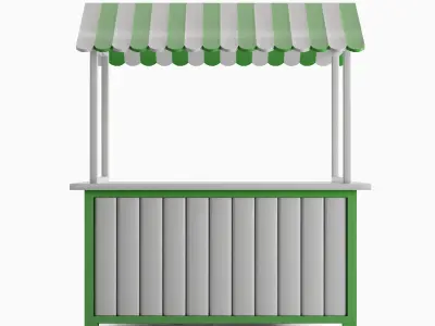 Food Stand 06 Low-poly 3D model