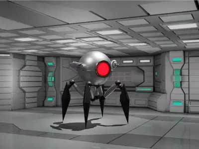 Enemy Robot Low-poly 3D model