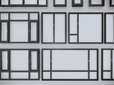 Modern windowsFloor-to-ceiling windows Windows Windows  3D model