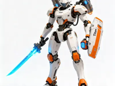 Titan Vanguard Assault Mech 3D Model Low-poly 3D model