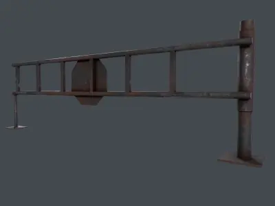 Road Block Gate Barricade 3D model